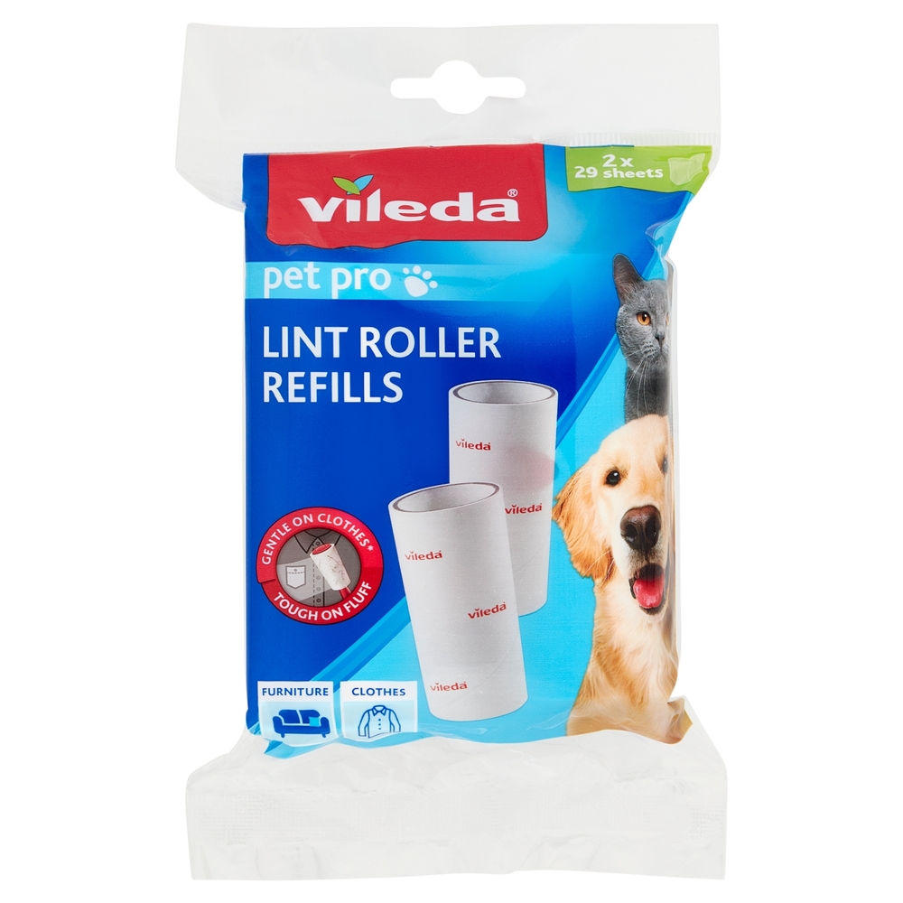 Vileda Pet Pro Lint Roller - Spazzola Adesiva Ricambio 2pz